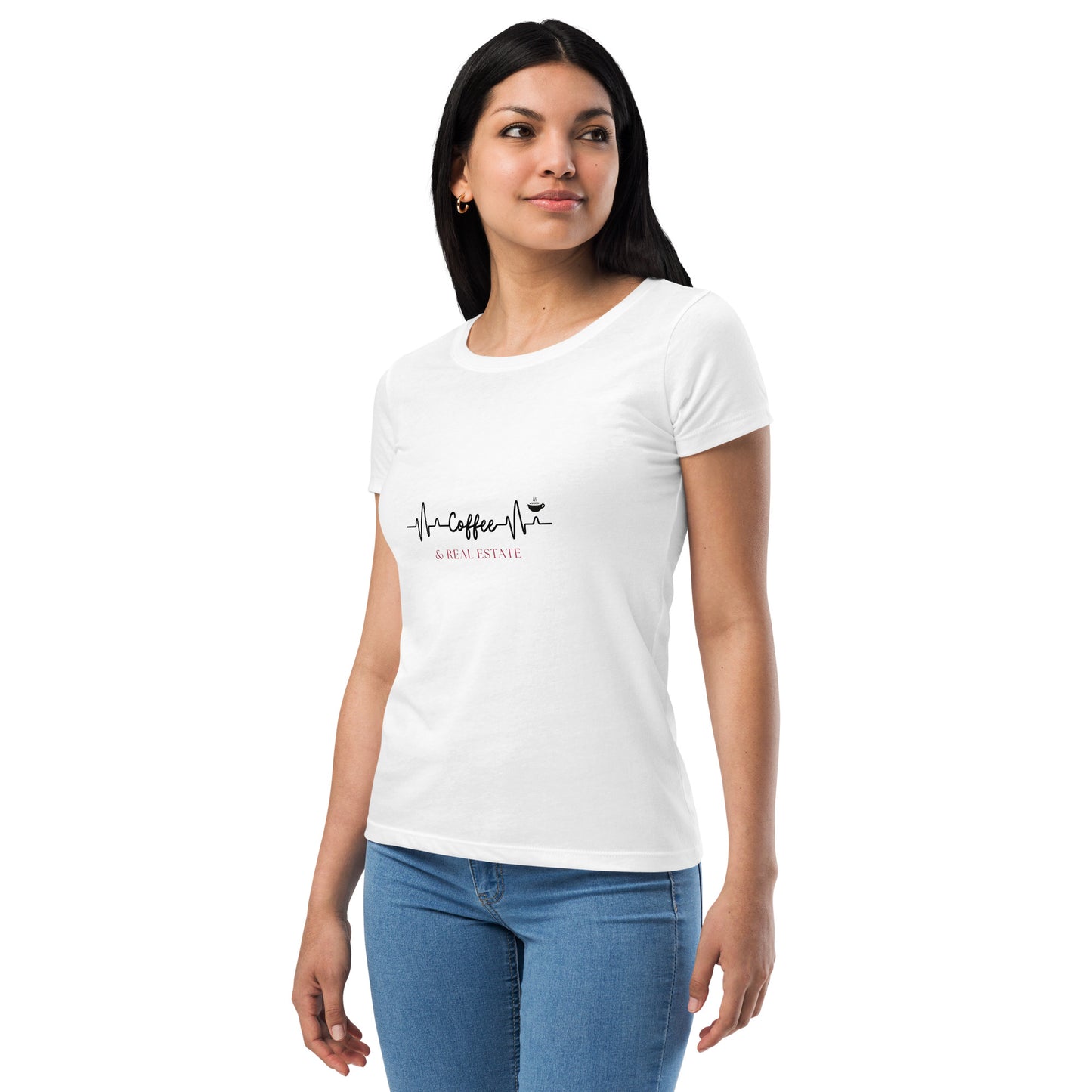 Women’s Coffee and Real Estate fitted t-shirt