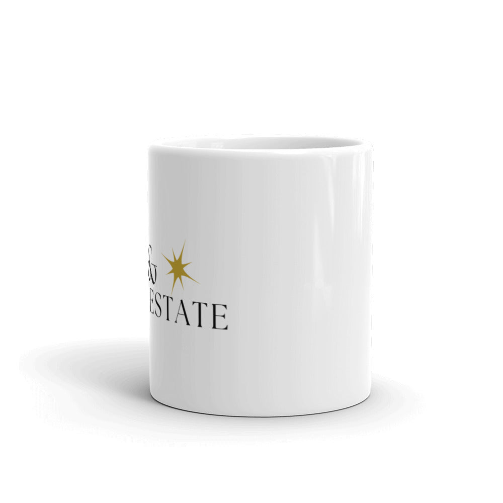 Rise & Real Estate White glossy mug
