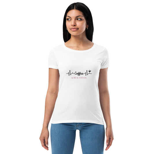 Women’s Coffee and Real Estate fitted t-shirt